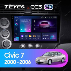 Штатная магнитола Teyes CC3 2K 6/128 Honda Civic 7 (2000-2006) F1
