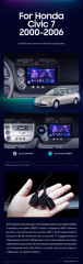 Штатная магнитола Teyes CC3 2K 6/128 Honda Civic 7 (2000-2006) F1