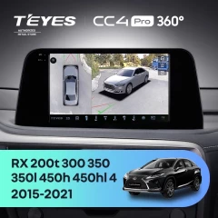 Штатная магнитола Teyes CC4 Pro 360 8/128 Lexus RX200t RX300 RX350 RX350l RX450h RX450hl AL20 IV (2015-2021)