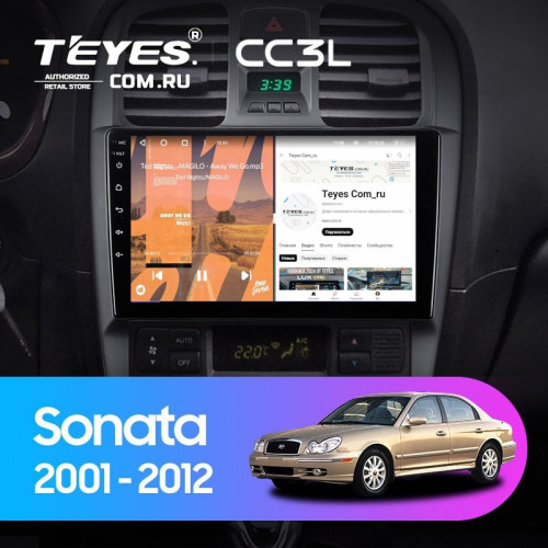 Штатная магнитола Teyes CC3L 4/64 Hyundai Sonata EF рестайлинг (2001-2012)