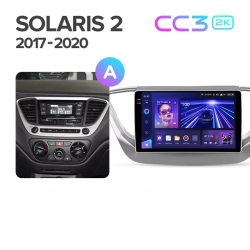 Штатная магнитола Teyes CC3 2K 360 6/128 Hyundai Solaris 2 (2017-2020) F1 Тип-B