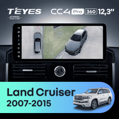 Штатная магнитола Teyes CC4 Pro 12.3" 360 12/256 Toyota Land Cruiser 200 (2007-2015) Тип-C