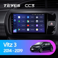 Штатная магнитола Teyes CC3 4/64 Toyota Vitz III XP130 (2014-2019) Правый руль