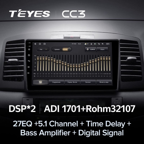 Штатная магнитола Teyes CC3 4/64 Toyota Allion (2001-2007)