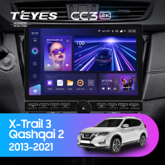 Штатная магнитола Teyes CC3 2K 6/128 Nissan X-Trail 3 T32 (2013-2021) F2 Тип-C (13" с кнопками)