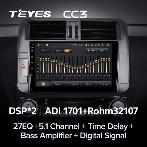 Штатная магнитола Teyes CC3 4/32 Toyota Land Cruiser Prado 150 (2009-2013) F1 Тип-A