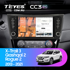 Штатная магнитола Teyes CC3 2K 4/32 Nissan Rogue 2 (2013-2021) F4 климат контроль Тип-AB с кнопками