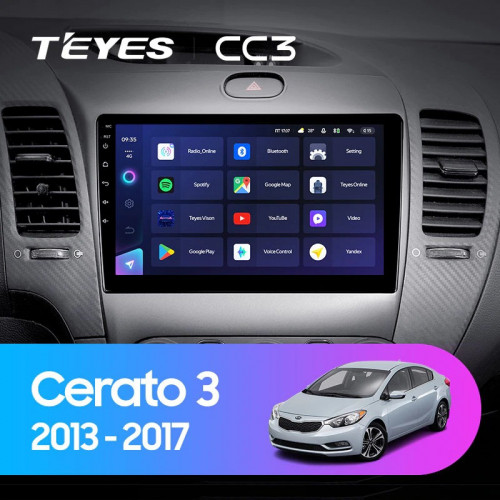 Штатная магнитола Teyes CC3 4/64 Kia Cerato 3 YD (2013-2017) F1 Тип-AB