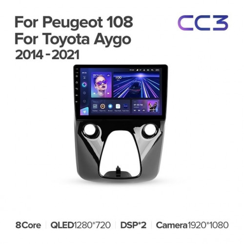 Штатная магнитола Teyes CC3 4/64 Peugeot 108 (2014-2021) F1