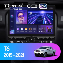 Штатная магнитола Teyes CC3 2K 6/128 JAC T6 (2015-2021) (13" с кнопками)