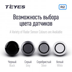 Передние и задние парктроники Teyes R2 для CC3 / CC2 Plus / SPRO Plus / TPRO2 (Черные) 8-датчиков