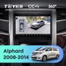 Штатная магнитола Teyes CC4 360 6/64 Toyota Alphard H20 (2008-2014)