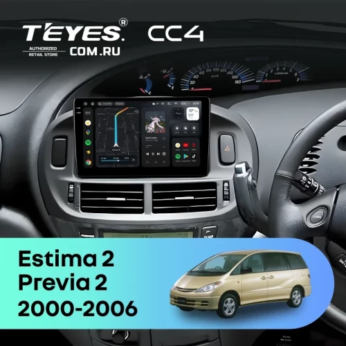 Штатная магнитола Teyes CC4 8/128 Toyota Estima 2 (2000-2006) Правый руль