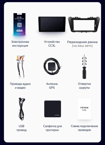 Штатная магнитола Teyes CC3L WiFi 2/32 Mercedes-Benz SLK-Class 2 R171 (2004-2008) 7"