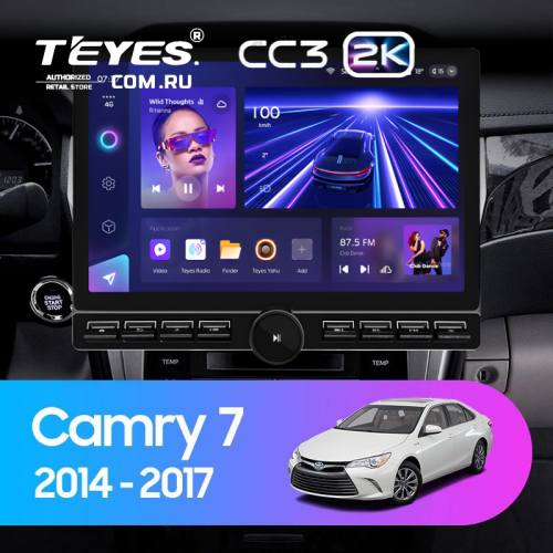Штатная магнитола Teyes CC3 2K 6/128 Toyota Camry 7 XV 50 55 (2014-2017) (13" с кнопками)