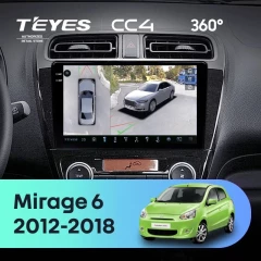 Штатная магнитола Teyes CC4 360 8/128 Mitsubishi Mirage 6 (2012-2018)