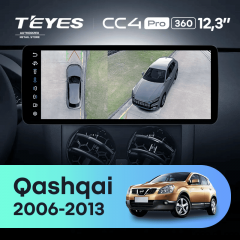 Штатная магнитола Teyes CC4 Pro 12.3" 360 12/256 Nissan Qashqai 1 J10 (2006-2013)