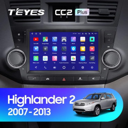 Штатная магнитола Teyes CC2 Plus 6/128 Toyota Highlander 2 XU40 (2007-2013) 9&quot;диагональ