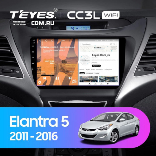 Штатная магнитола Teyes CC3L WiFi 2/32 Hyundai Elantra 5 JK GD MD UD (2010-2016) F1