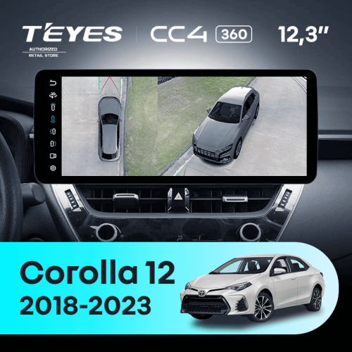 Штатная магнитола Teyes CC4 12.3" 360 6/64 Toyota Corolla 12 E210 XP210 (2018-2023) Тип-A