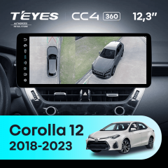 Штатная магнитола Teyes CC4 12.3" 360 6/64 Toyota Corolla 12 E210 XP210 (2018-2023) Тип-A