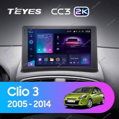 Штатная магнитола Teyes CC3 2K 360 6/128 Renault Clio 3 (2005-2014)