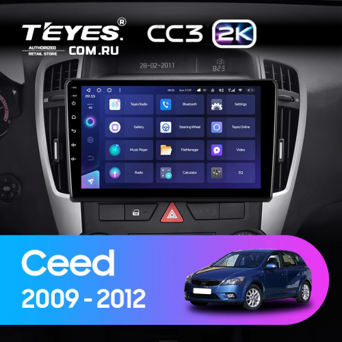 Штатная магнитола Teyes CC3 2K 6/128 Kia Ceed (2009-2012)