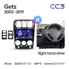 Штатная магнитола Teyes CC3 4/64 Hyundai Getz (2002-2011) Правый руль