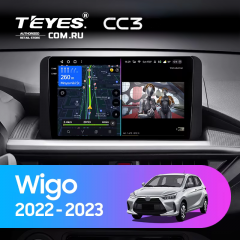 Штатная магнитола Teyes CC3 4/64 Toyota Wigo (2022-2023) F2