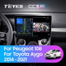 Штатная магнитола Teyes CC3 2K 6/128 Peugeot 108 (2014-2021) F1