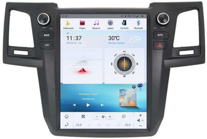 Штатная магнитола Tesla Carmedia ZF-1257-Q6 Toyota Hilux 2011-2015