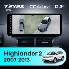 Штатная магнитола Teyes CC4 12.3" 360 8/128 Toyota Highlander 2 XU40 (2007-2013)