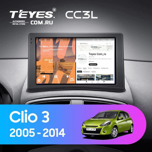 Штатная магнитола Teyes CC3L 4/64 Renault Clio 3 (2005-2014)