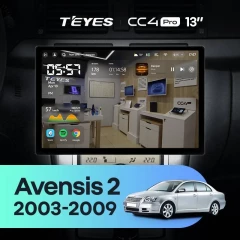 Штатная магнитола Teyes CC4 Pro 12/256 Toyota Avensis T250 (2003-2009) (13")