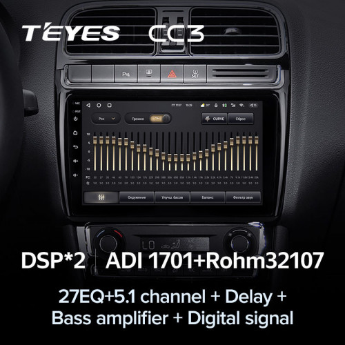Штатная магнитола Teyes CC3 4/64 Volkswagen Polo 5 (2008-2020) F1