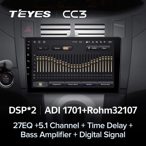Штатная магнитола Teyes CC3 4/64 Toyota Yaris XP90 (2005-2012) F1