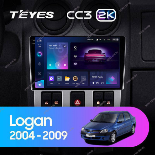 Штатная магнитола Teyes CC3 2K 360 6/128 Renault Logan 1 (2004-2009)