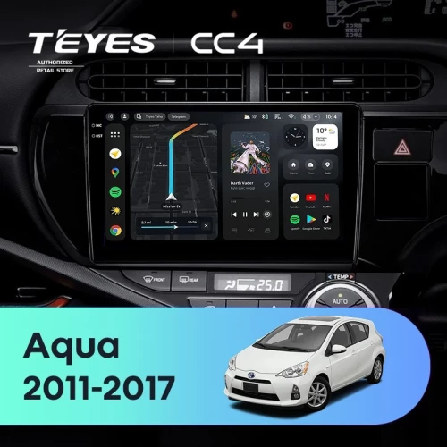 Штатная магнитола Teyes CC4 8/128 Toyota Aqua (2011-2017) Правый руль