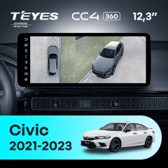 Штатная магнитола Teyes CC4 12.3" 360 6/64 Honda Civic FE FL (2021-2023)