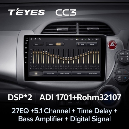 Штатная магнитола Teyes CC3 6/128 Honda Fit GE GP GE (2007-2014) Правый руль