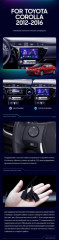Штатная магнитола Teyes CC3 2K 6/128 Toyota Corolla (2012-2016) Тип-A