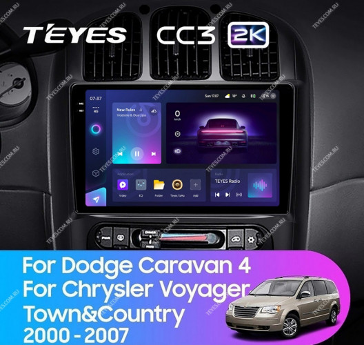 Штатная магнитола Teyes CC3 2K 4/32 Chrysler Voyager (2000-2007) Тип-A