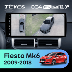 Штатная магнитола Teyes CC4 Pro 12.3" 360 12/256 Ford Fiesta Mk 6 (2009-2018) Тип-A
