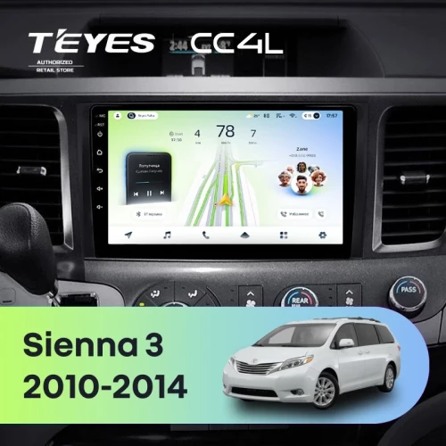 Штатная магнитола Teyes CC4L 4/64 Toyota Sienna 3 XL30 (2010-2014)