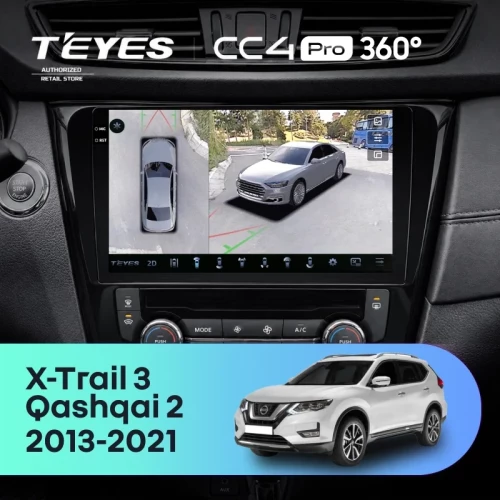 Штатная магнитола Teyes CC4 Pro 360 12/256 Nissan X-Trail 3 T32 (2013-2021) F2 климат контроль Тип-C