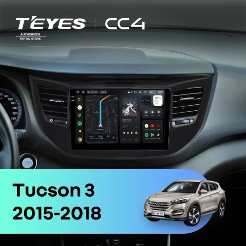 Штатная магнитола Teyes CC4 8/128 Hyundai Tucson 3 (2015-2018) Тип-B (черная)