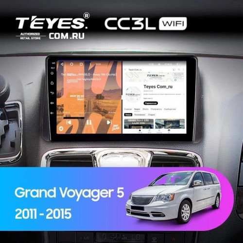 Штатная магнитола Teyes CC3L WiFi 2/32 Chrysler Grand Voyager 5 (2011-2015)