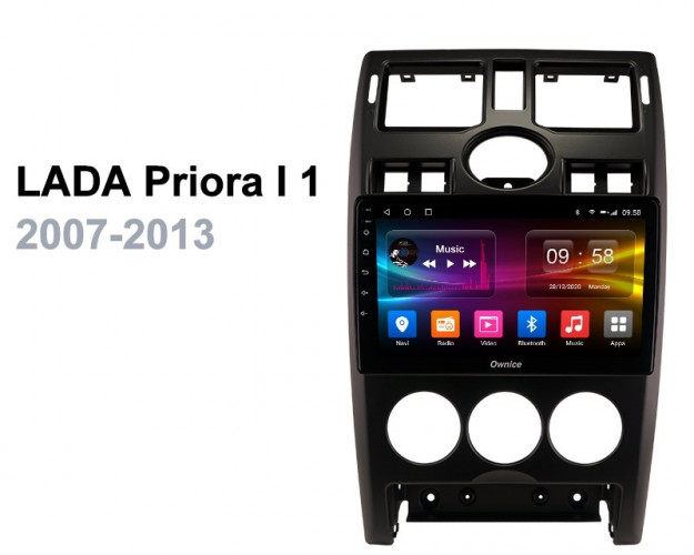 Штатная магнитола Carmedia OL-9066-1-M Lada Priora 2007-2013