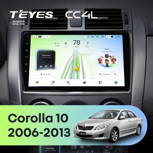 Штатная магнитола Teyes CC4L 4/64 Toyota Corolla 10 E140 E150 (2006-2013) Тип-A