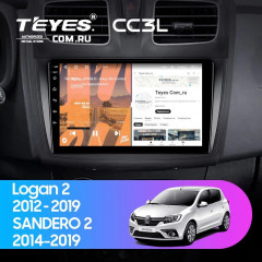 Штатная магнитола Teyes CC3L 4/32 Renault Logan 2 (2012-2022) F2